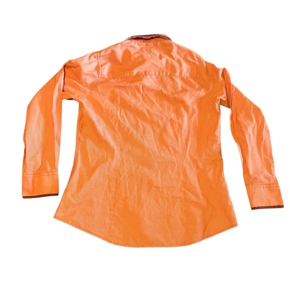 Vibrant Orange Button Down Shirt with Classic Collar - Picture 2 of 9